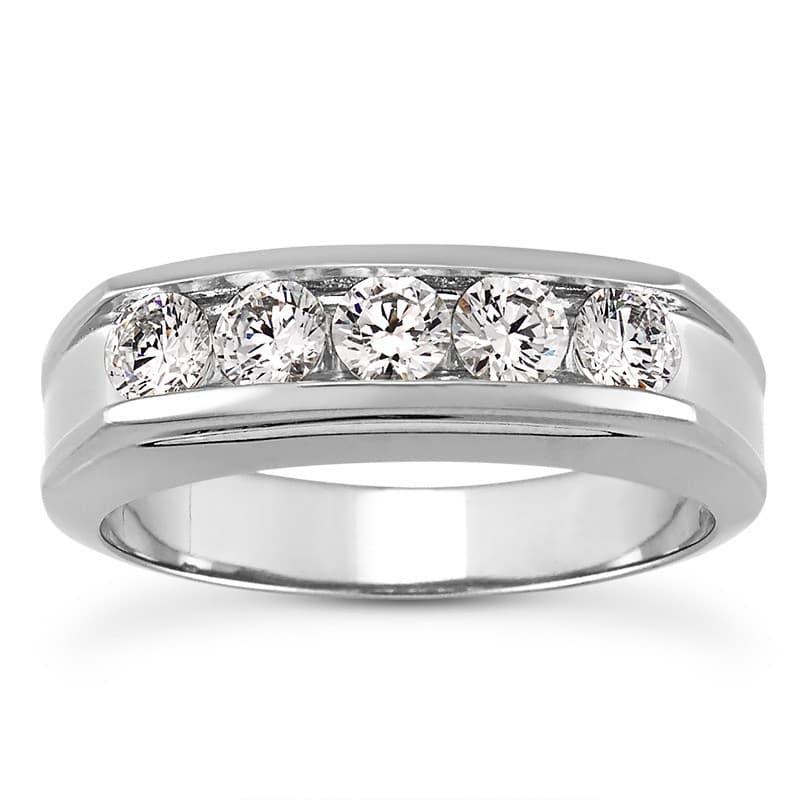 Mens 14KT White Gold Platinum Wedding Band MR1441