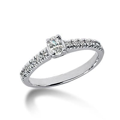 Ladies 14KT White Gold Platinum Fancy Engagement Ring ENR520