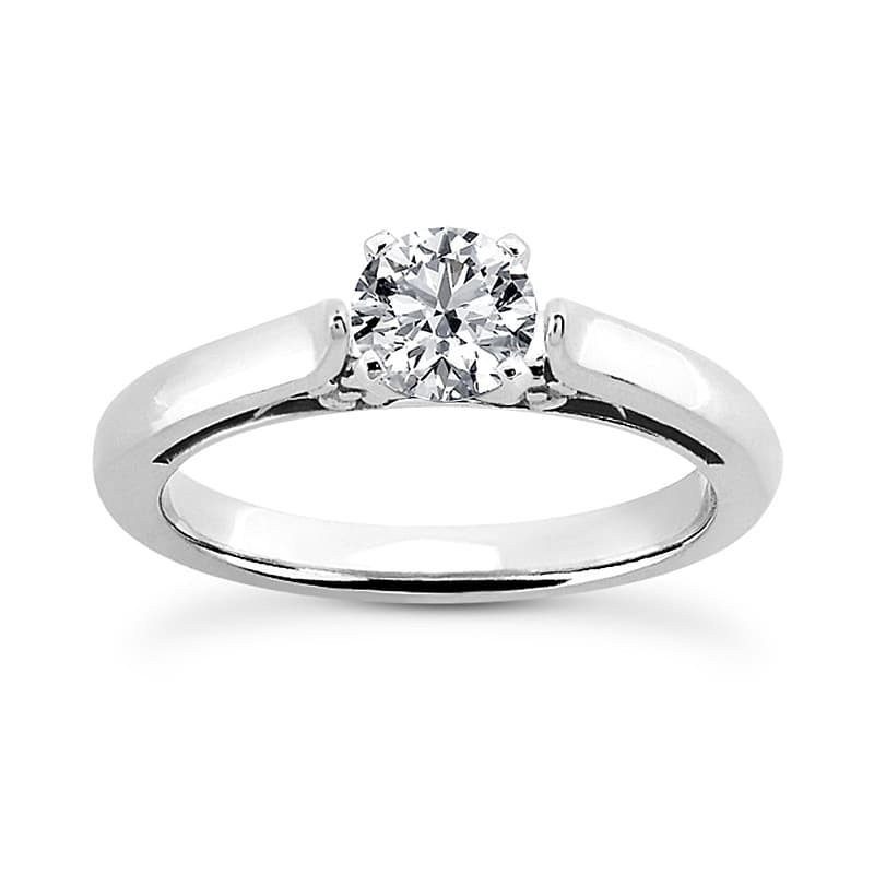 Ladies 14KT White Gold Platinum Solitaire Engagement Set ENS1987-A