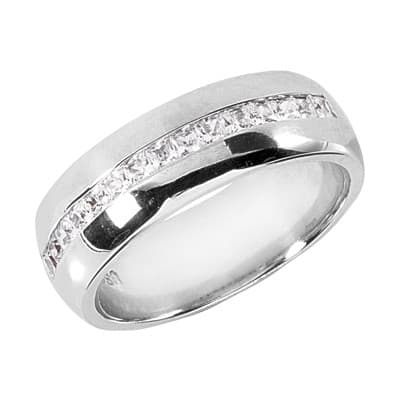 Mens 14KT White Gold Platinum Wedding Band MR1182