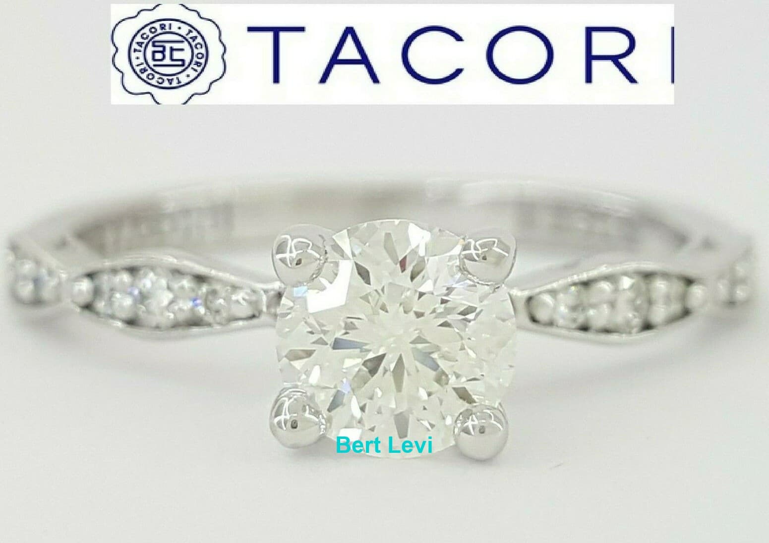 0.72 ct Sculpted Crescent 46-2RD55 TACORI 18K Round Diamond Engagement Ring GIA