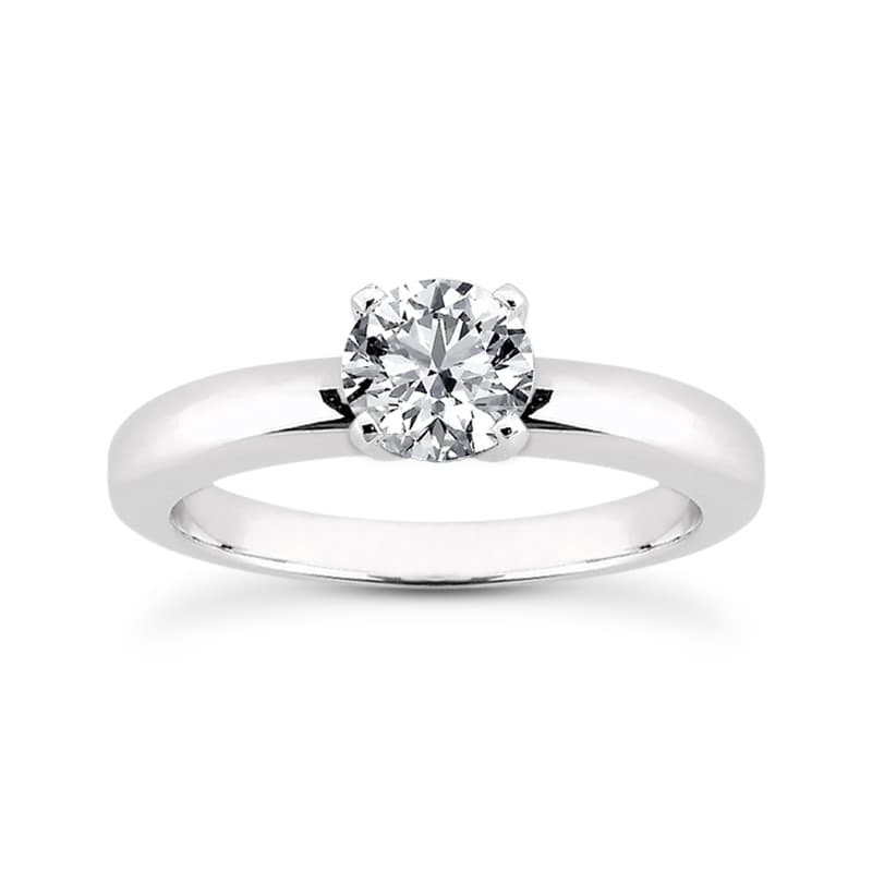 Ladies 14KT White Gold Platinum Solitaires Engagement Ring ENR7796