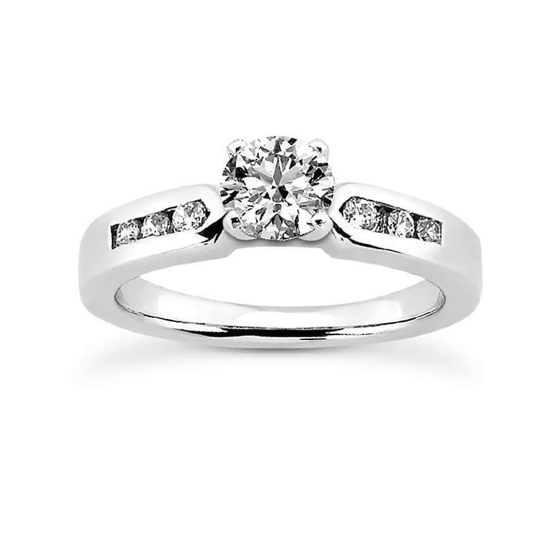 Ladies 14KT White Gold Platinum Fancy Engagement Set ENS1152-A