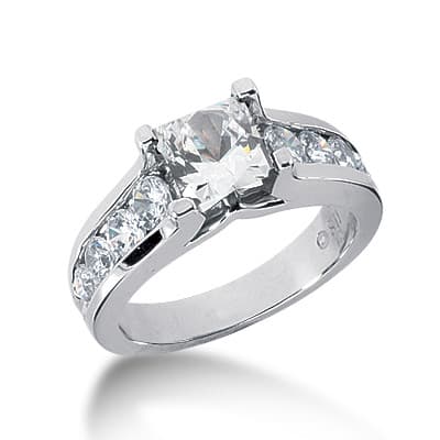 Ladies 14KT White Gold Platinum Fancy Engagement Ring ENR2200