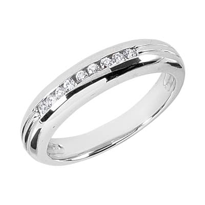 Mens 14KT White Gold Platinum Wedding Band MR1265