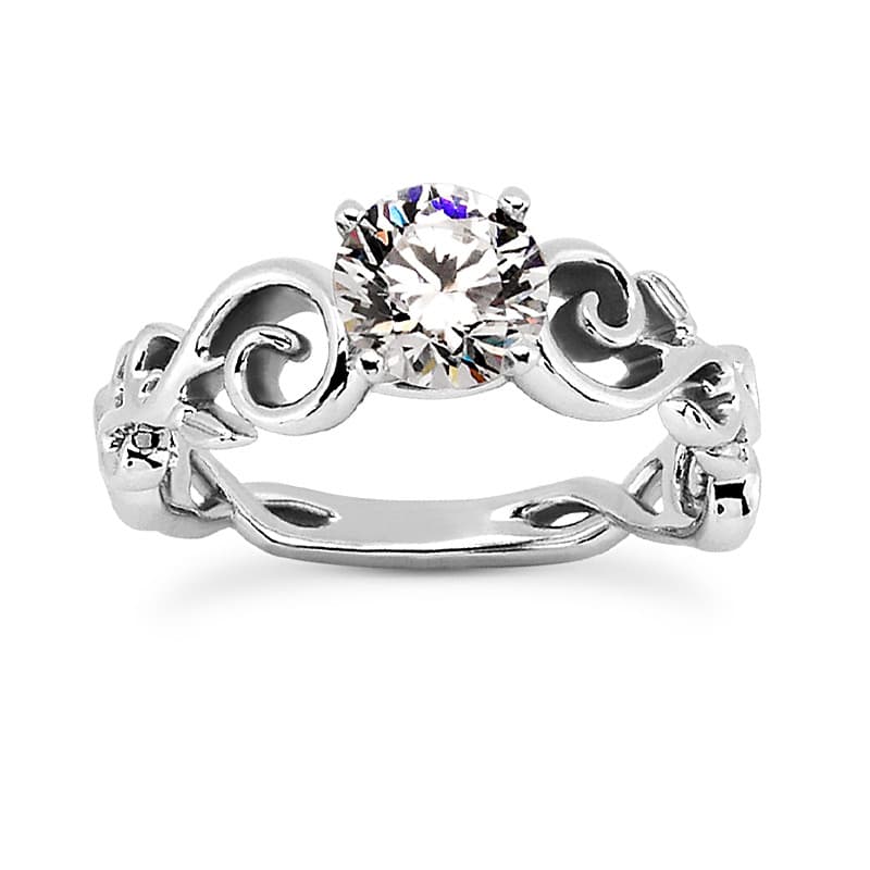 Ladies 14KT White Gold Platinum Engagement Sets ENS2244-A