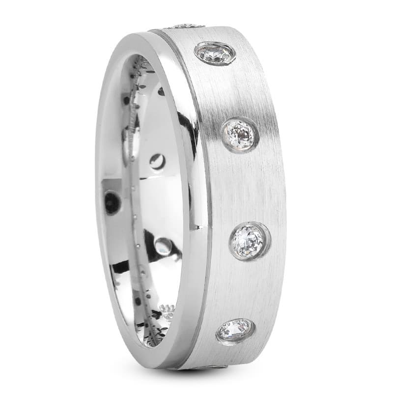Ladies 14KT White Gold Platinum Traditional Wedding Band DB1126-7-RD