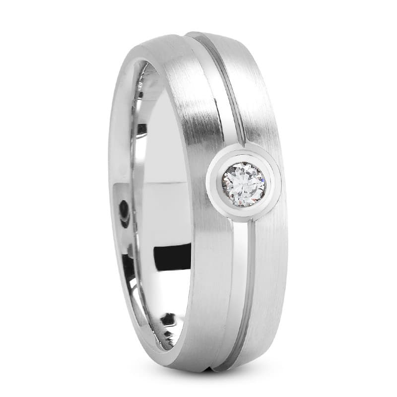 Ladies 14KT White Gold Platinum Traditional Wedding Band DB1104-7-RD