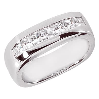 Mens 14KT White Gold Platinum Wedding Band MR1164