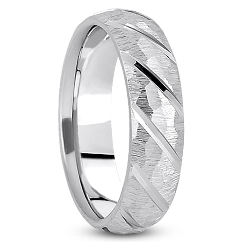 Mens 14KT White Gold Platinum Traditional Wedding Band M630