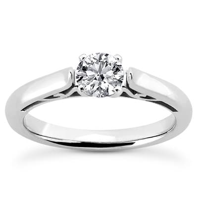 Ladies 14KT White Gold Platinum Solitaire Engagement Set ENS1997-A