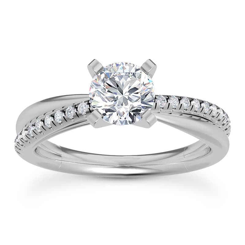 Ladies 14KT White Gold Platinum Fancy Engagement Ring ENS2424-1-A