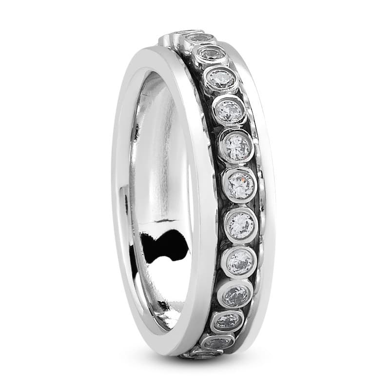 Ladies 14KT White Gold Platinum Traditional Wedding Band DB1233-6-RD