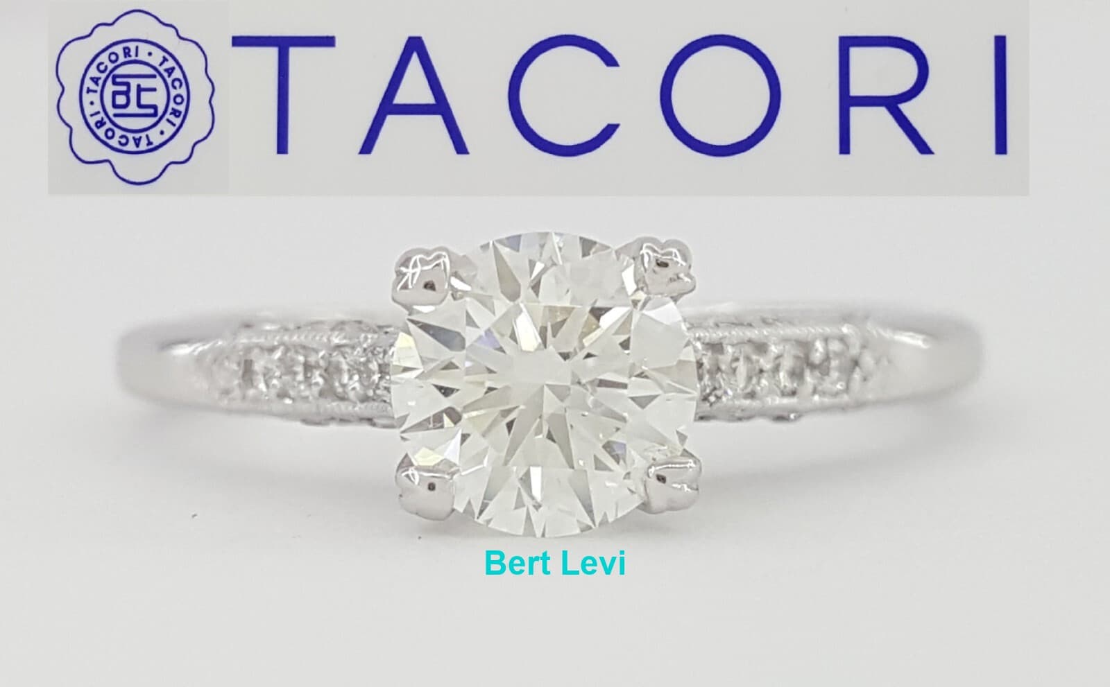 Simply TACORI Round Diamond Engagement Ring 18k White Gold 0.78 ct GIA Rtl $7.5K