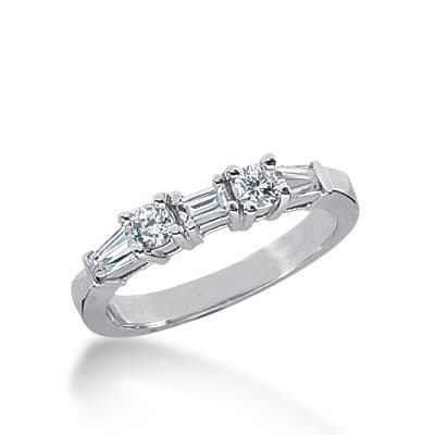 Ladies 14KT White Gold Platinum Diamond Wedding Band WB2343