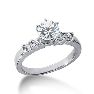 Ladies 14KT White Gold Platinum Fancy Engagement Ring ENR2007