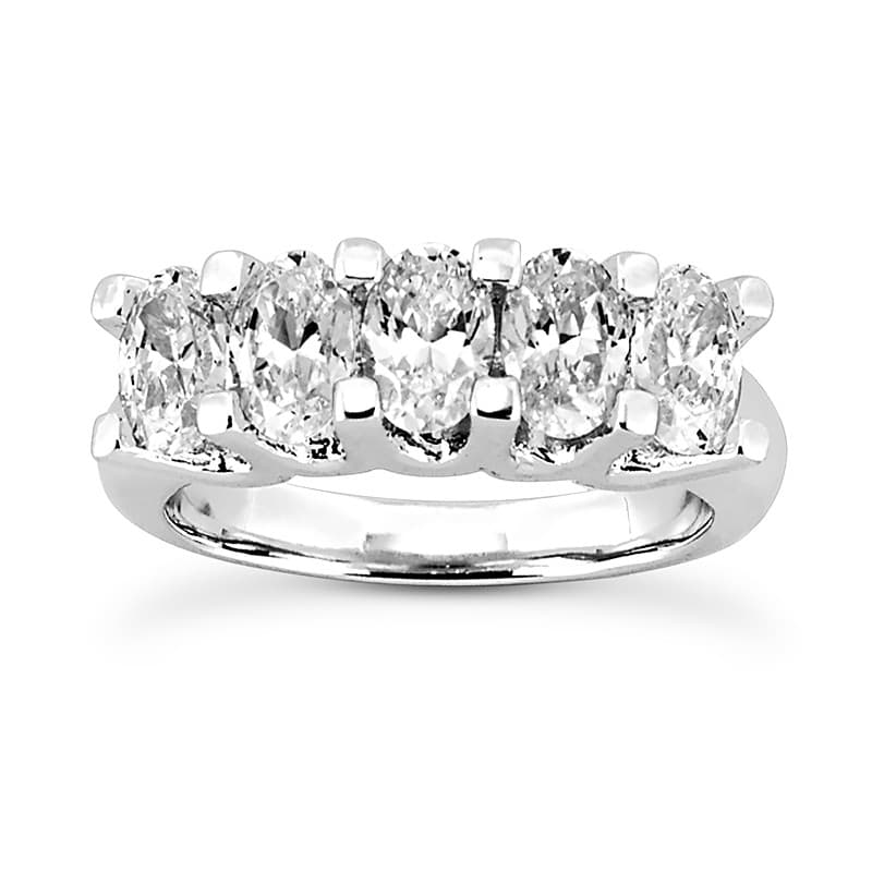 Ladies 14KT White Gold Platinum Diamond Wedding Band WB771