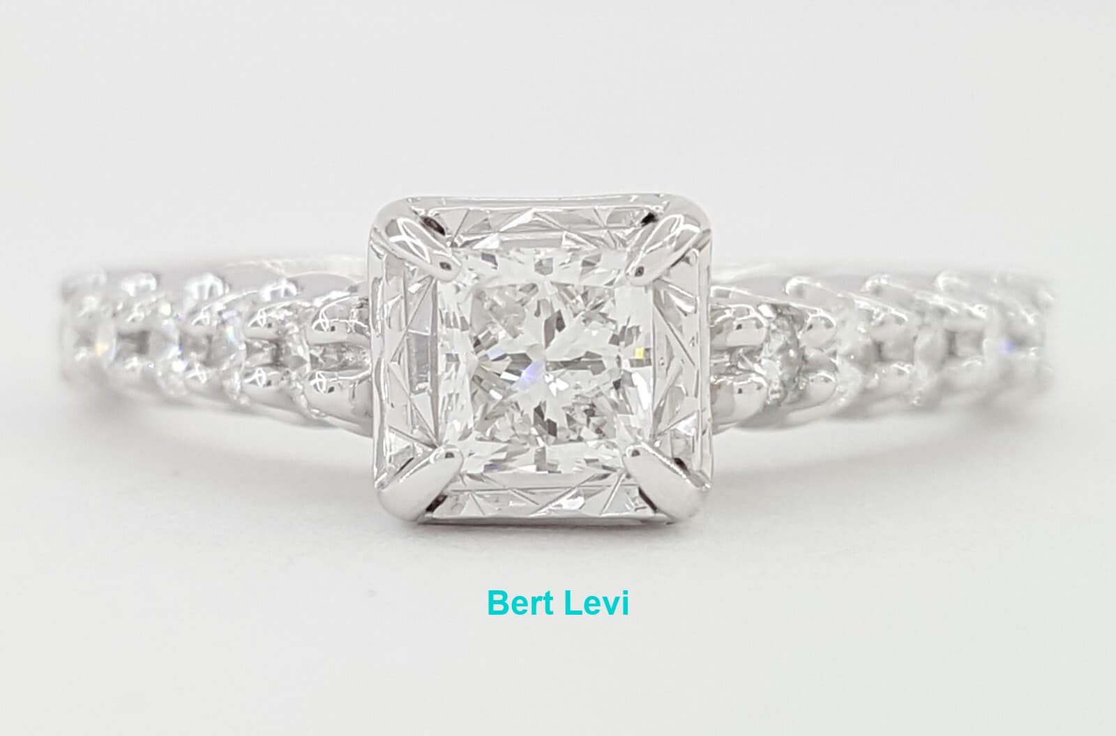 Princess Brilliant Cut Diamond Engagement Ring 14k White Gold 0.79 ct Rtl $2,995