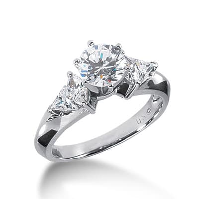 Ladies 14KT White Gold Platinum Fancy Engagement Ring ENR3043