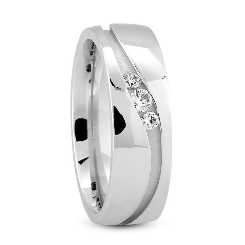 Ladies 14KT White Gold Platinum Traditional Wedding Band DB1344