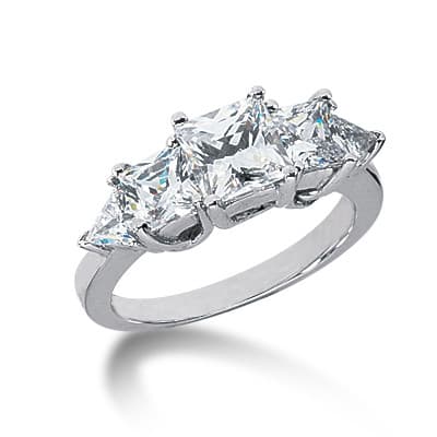 Ladies 14KT White Gold Platinum Fancy Engagement Ring ENR2811