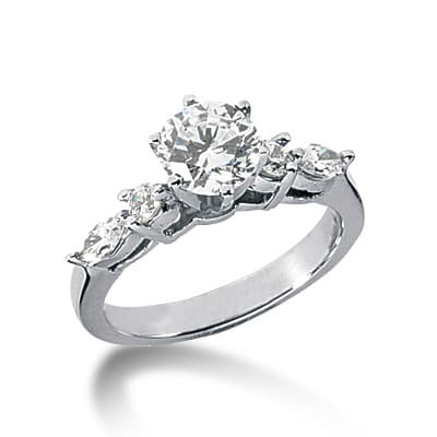 Ladies 14KT White Gold Platinum Fancy Engagement Ring ENR1186