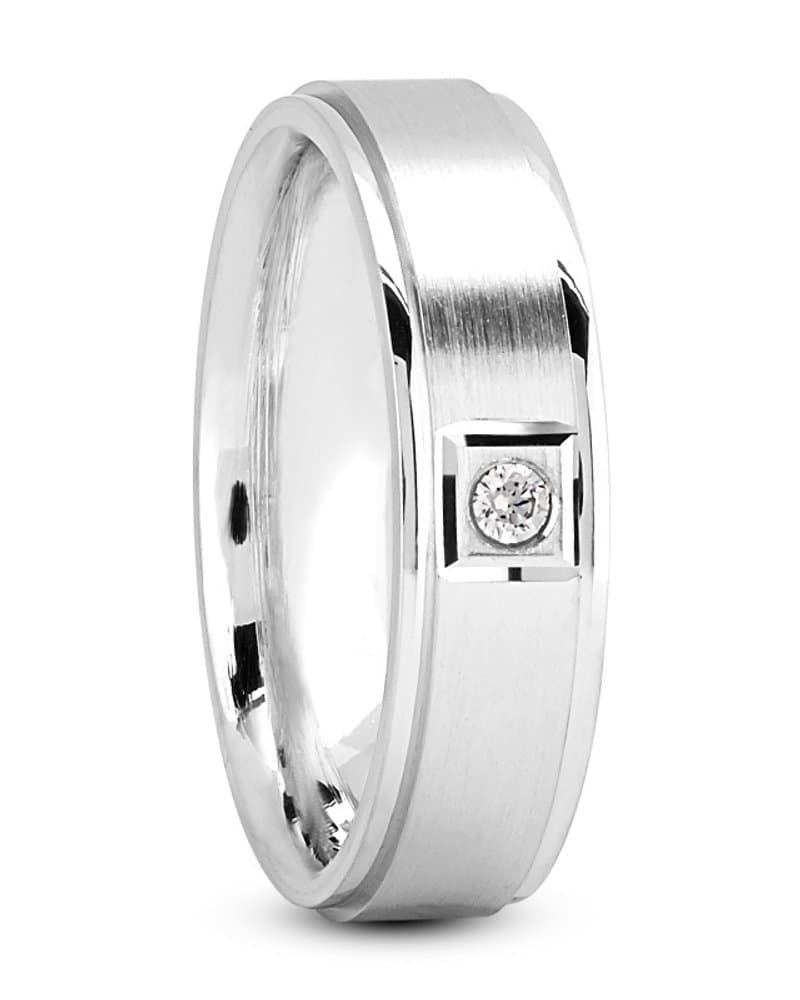 Ladies 14KT White Gold Platinum Traditional Wedding Band DB1022-6-RD