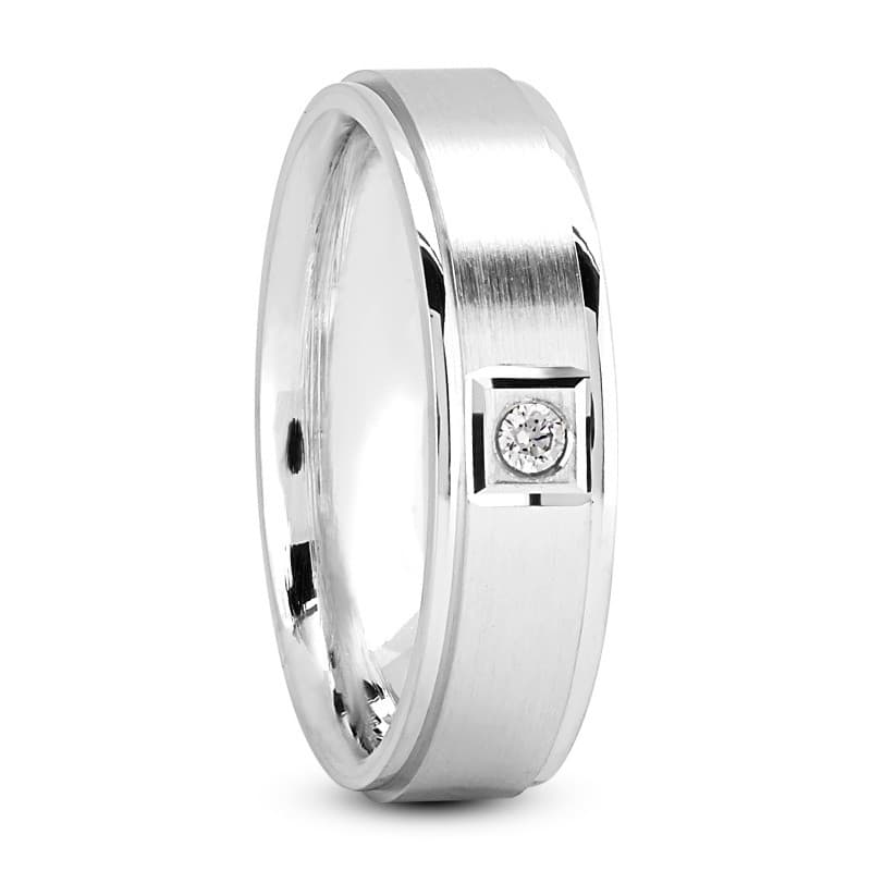 Ladies 14KT White Gold Platinum Traditional Wedding Band DB1022-6-RD