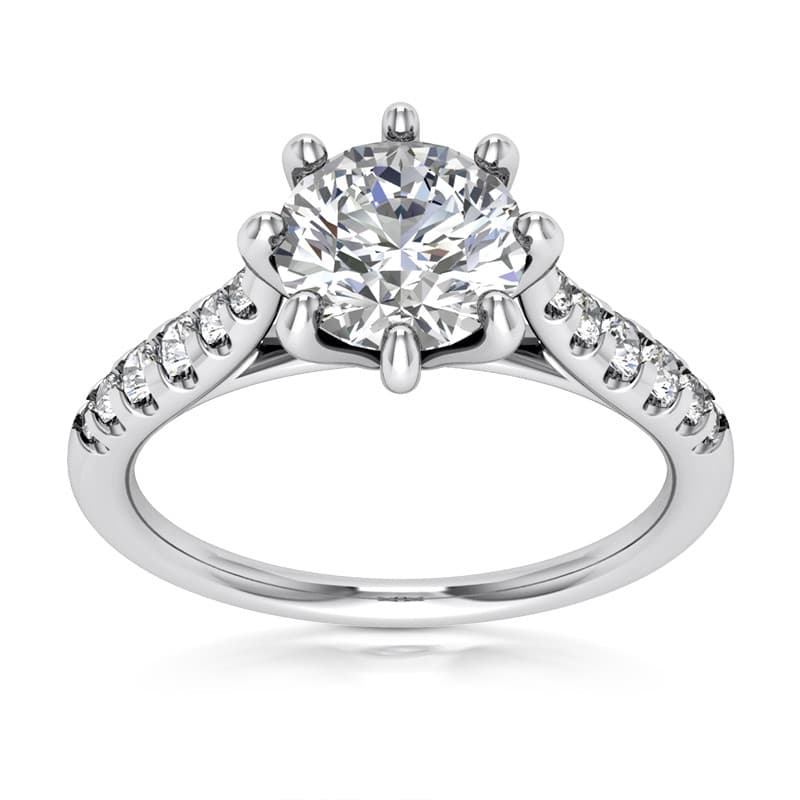 Ladies 14KT White Gold Platinum Fancy Engagement Ring ENR9724-1