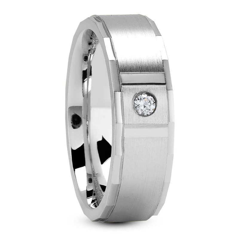 Ladies 14KT White Gold Platinum Traditional Wedding Band DB1006-7-RD