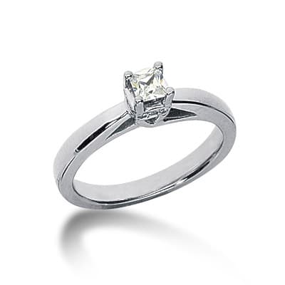 Ladies 14KT White Gold Platinum Solitaires Engagement Ring ENR6079