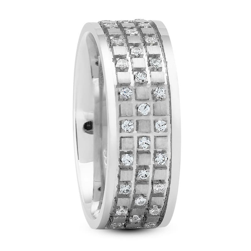 Ladies 14KT White Gold Platinum Traditional Wedding Band DB1281