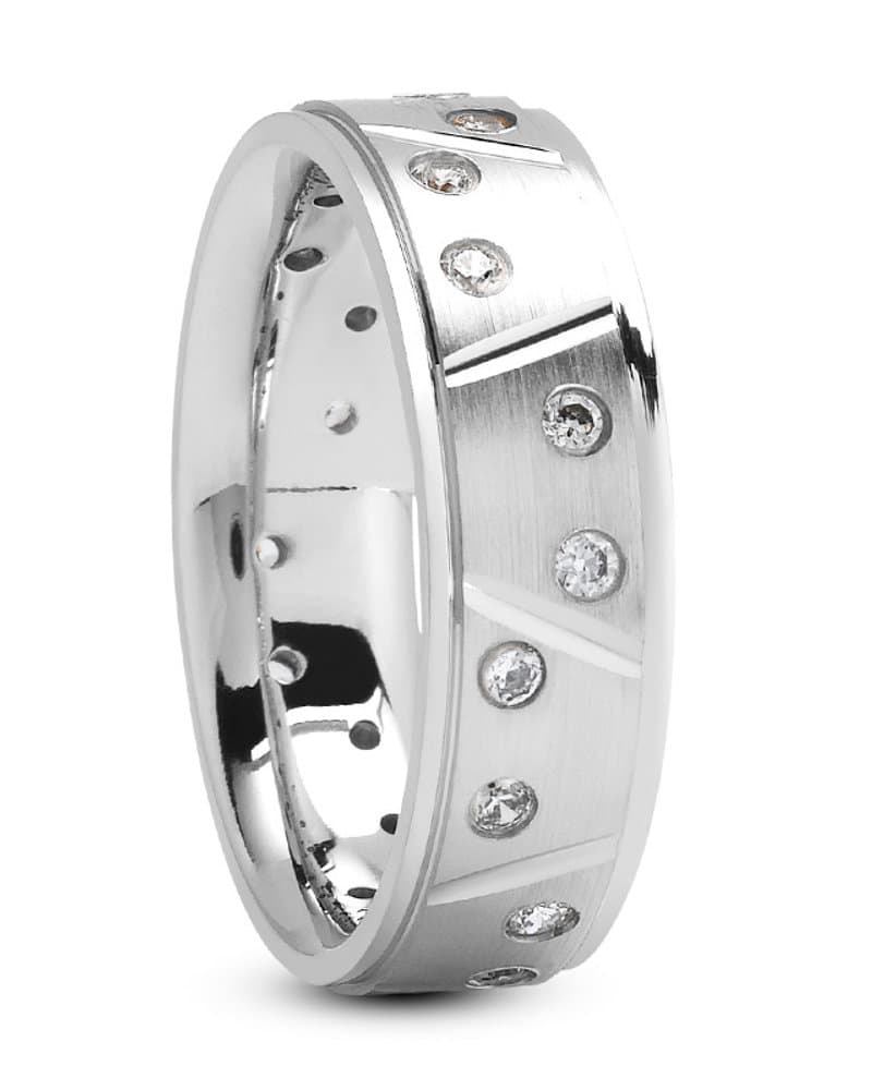 Ladies 14KT White Gold Platinum Traditional Wedding Band DB1016-6.5-RD