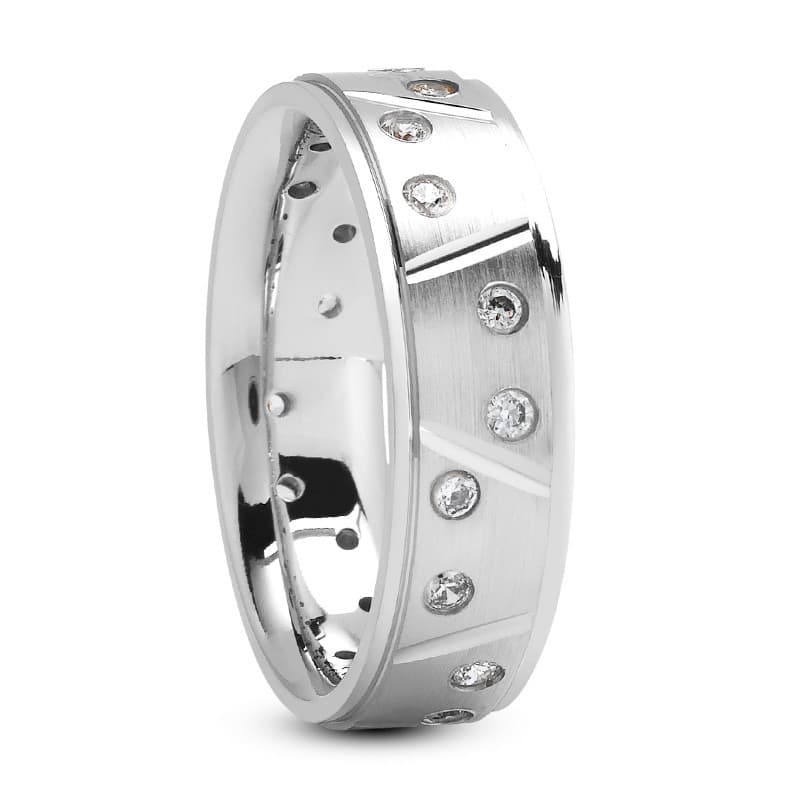 Ladies 14KT White Gold Platinum Traditional Wedding Band DB1016-6.5-RD