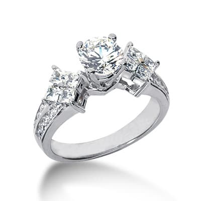 Ladies 14KT White Gold Platinum Fancy Engagement Ring ENR6162