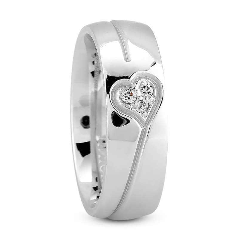 Ladies 14KT White Gold Platinum Traditional Wedding Band DB1343-L