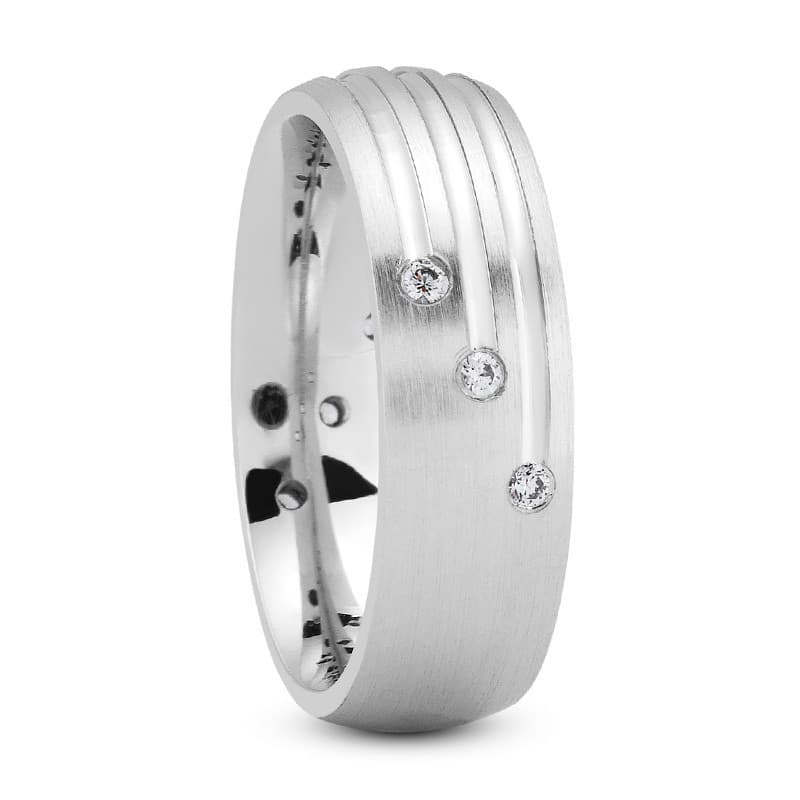 Ladies 14KT White Gold Platinum Traditional Wedding Band DB1043-7-RD