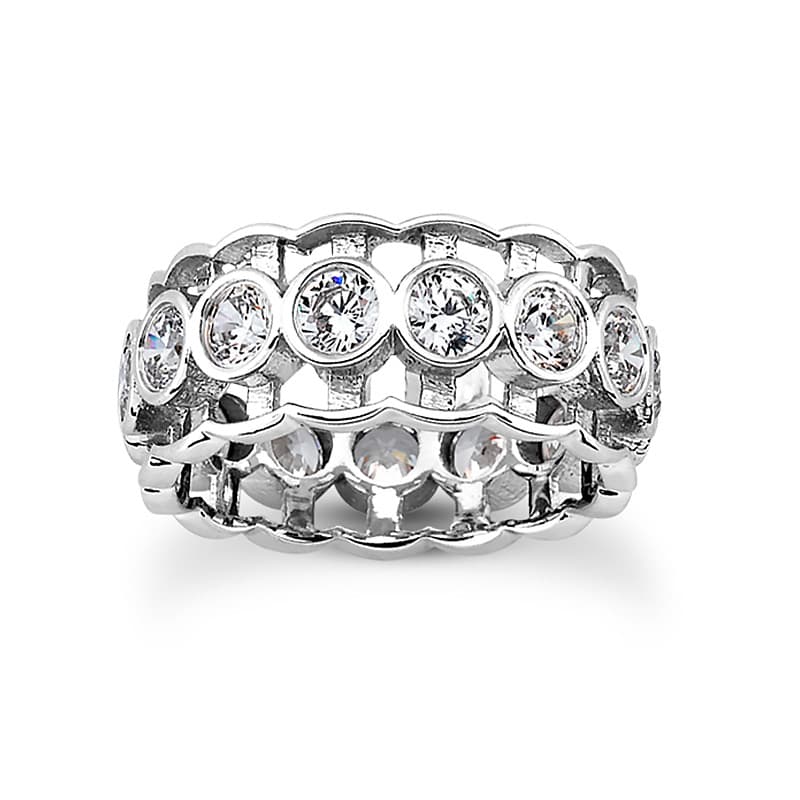 Ladies 14KT White Gold Platinum Eternity Wedding Band EWB407-4