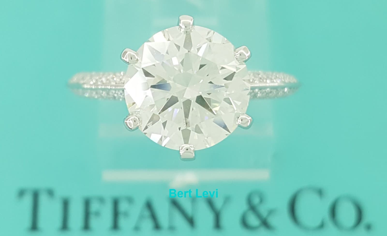 Tiffany & Co Solitaire Pave Diamond Engagement Ring 2.89 ct H/VVS1 Rtl $90K
