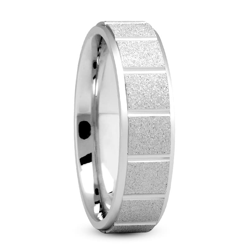 Mens 14KT White Gold Platinum Traditional Wedding Band M283