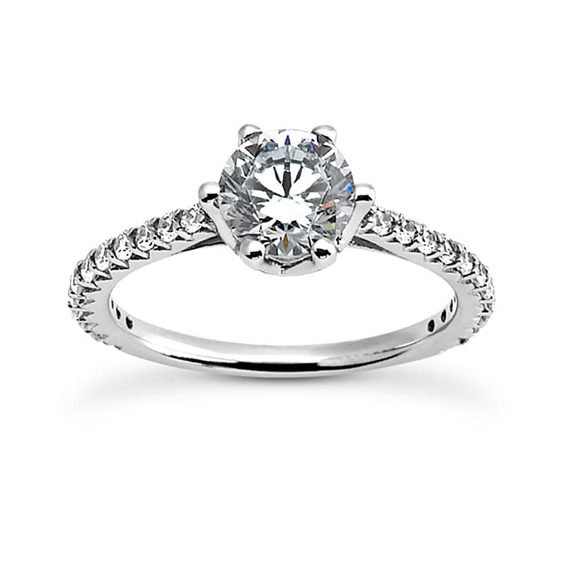 Ladies 14KT White Gold Platinum Fancy Engagement Set ENS2052-1.50-A