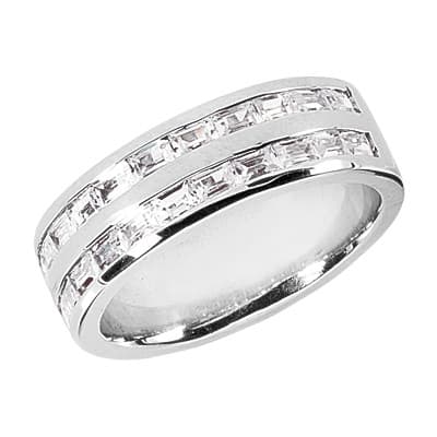 Mens 14KT White Gold Platinum Wedding Band MR148