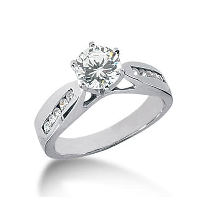 Ladies 14KT White Gold Platinum Fancy Engagement Ring ENR1179