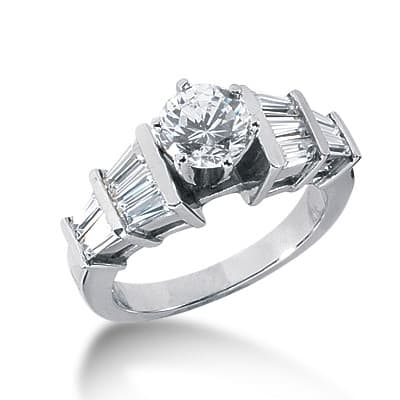 Ladies 14KT White Gold Platinum Fancy Engagement Ring ENR2197