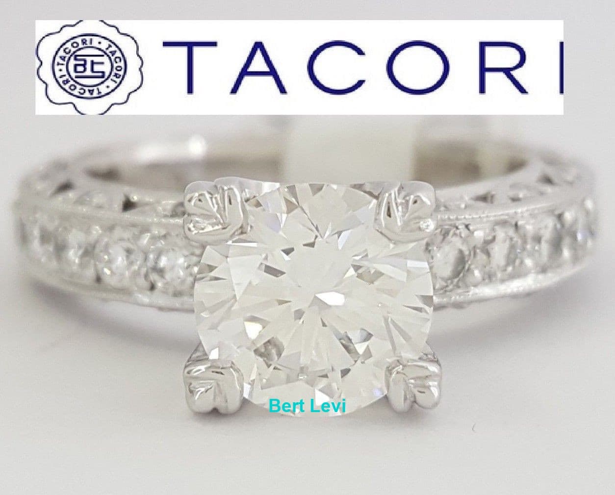 TACORI HT 2229A Platinum Round Diamond Engagement Ring Ideal Cut 2.09 ct GIA