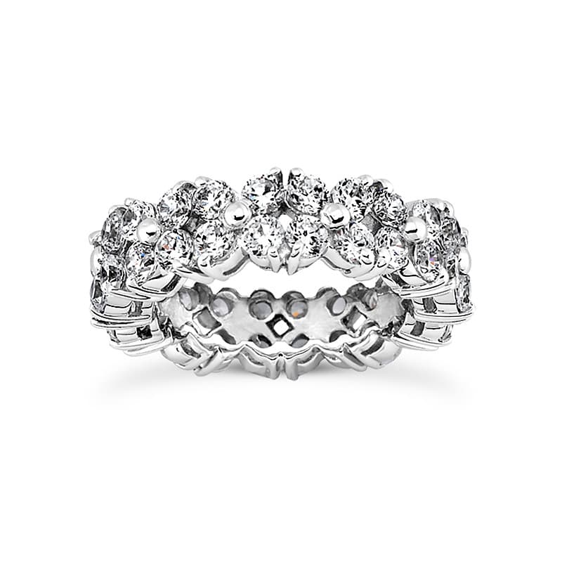 Ladies 14KT White Gold Platinum Eternity Wedding Band EWB225-4