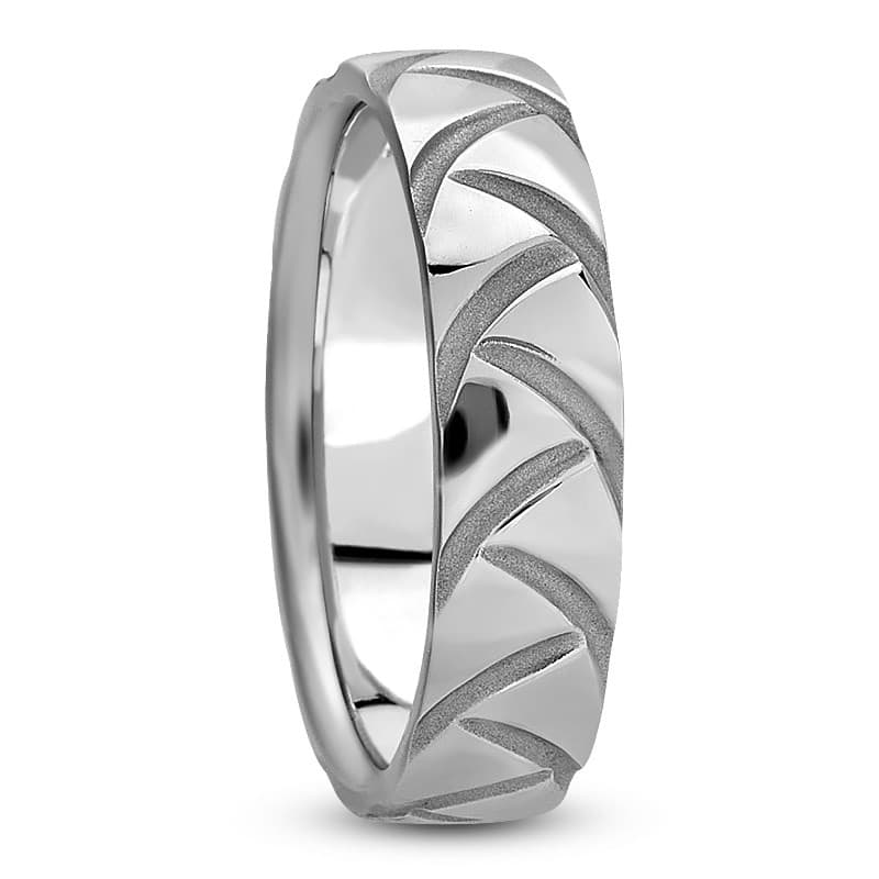 Mens 14KT White Gold Platinum Traditional Wedding Band M1112