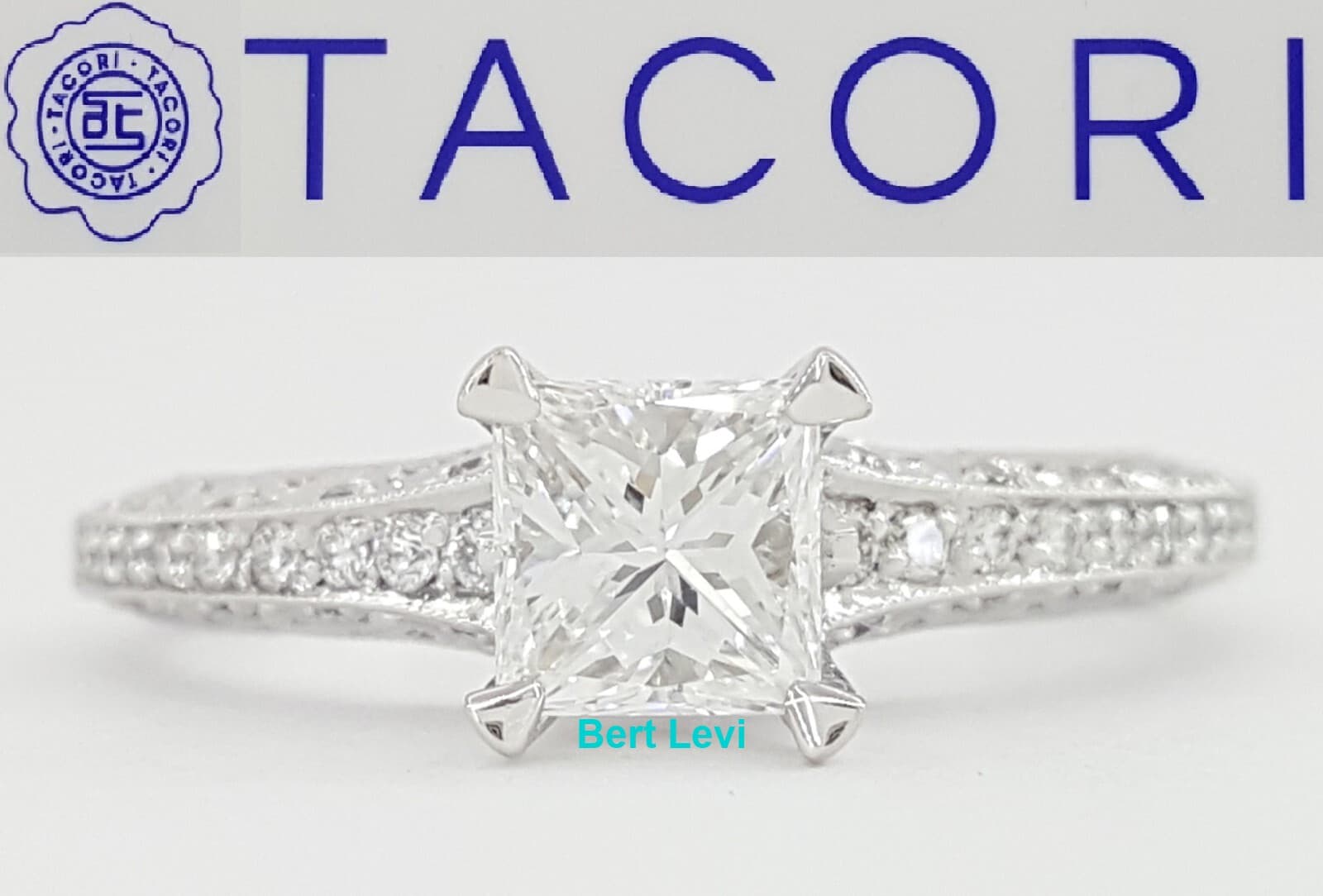 Tacori Classic Crescent Princess Cut Diamond Engagement Ring Platinum 1 ct $9.2K