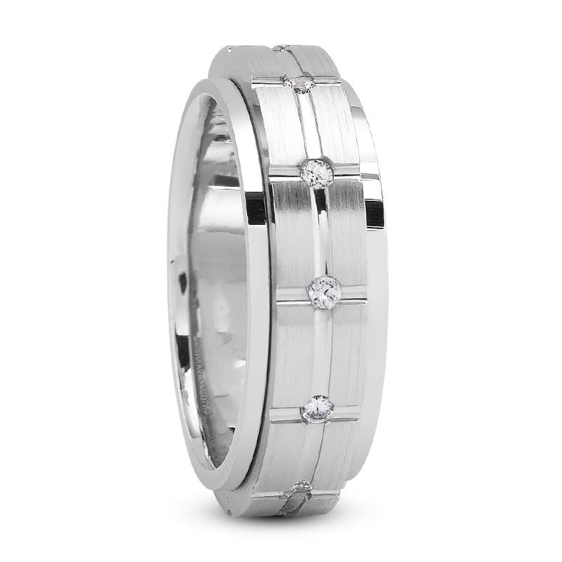 Ladies 14KT White Gold Platinum Traditional Wedding Band DB1166-8-RD