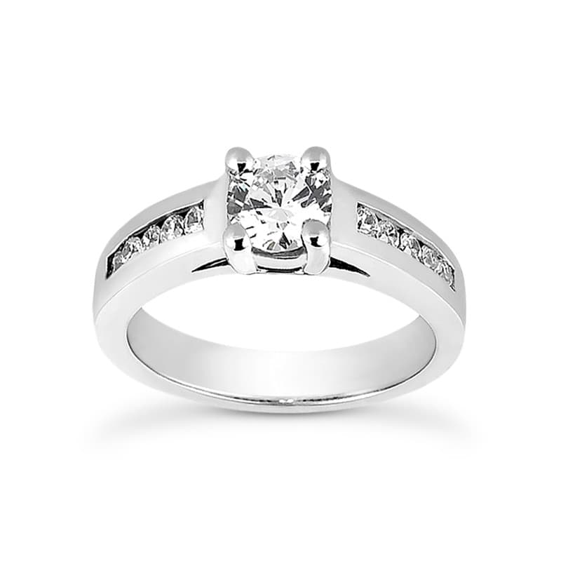 Ladies 14KT White Gold Platinum Fancy Engagement Ring ENR7456
